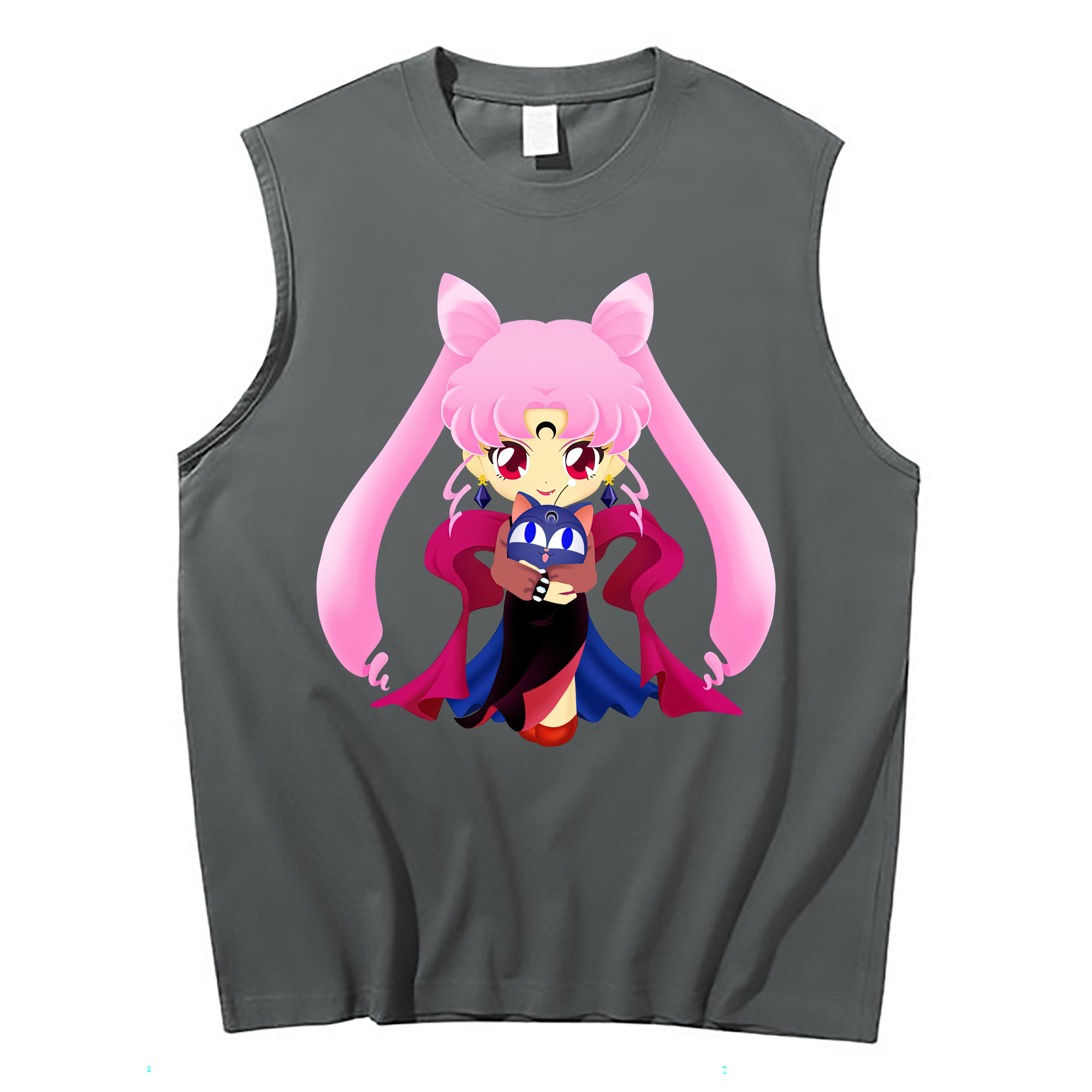（画像用） 美少女戦士セーラームーン ちびうさ Sailor Moon Chibiusa Tsukino Usagi Small Lady Serenity コットン100％タンクトップ（フロントプリント）